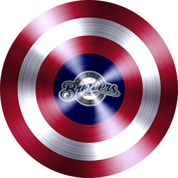 Captain American Shield With Milwaukee Brewers Logo vinyl decal